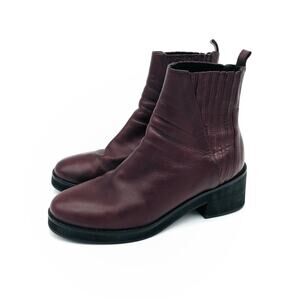 HOMERS Artisan Ribbed Chelsea Leather Ankle Boot Purple 41